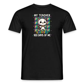 Mein Lehrer überlebte 100 Tage von mir Lustig 100. - Männer T-Shirt - Schwarz - Vorne - AI Model Male 178 light (178cm)