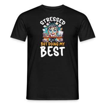 Trouble du stress Psyché Conscience du stress - T-shirt homme - noir - Devant - AI Model Male 178 light (178cm)