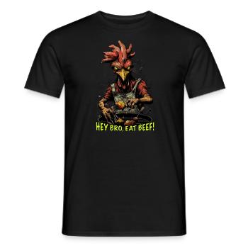 Bro BBQ Eat Beef - Men's T-Shirt - black - Front - AI Model Male 178 light (178cm)