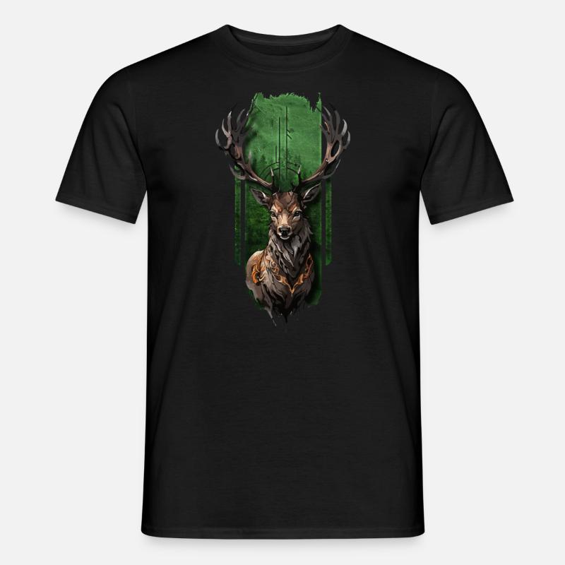Königlicher Hirsch - Männer T-Shirt - Schwarz