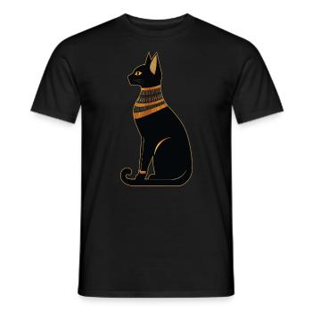 Egyptian Cat - Men's T-Shirt - black - Front - AI Model Male 178 light (178cm)