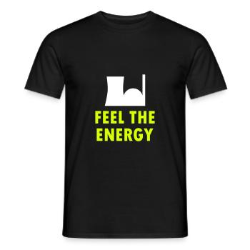 Ressentez l’énergie (centrale nucléaire) - T-shirt homme - noir - Devant - AI Model Male 178 light (178cm)