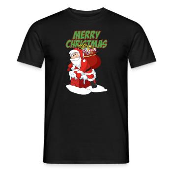 Lustiger Weihnachtsmann Santa Claus Weihnachten - Männer T-Shirt - Schwarz - Vorne - AI Model Male 178 light (178cm)