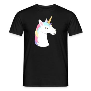 Cute Unicorn Portrait Face - Men's T-Shirt - black - Front - AI Model Male 178 light (178cm)
