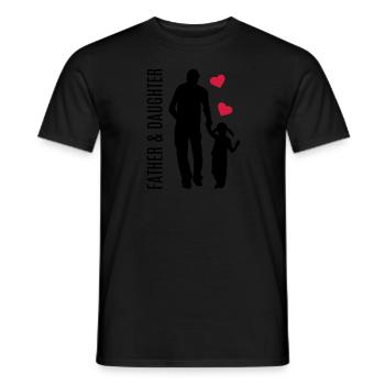Père et fille meilleur papa fille coeur main - T-shirt homme - noir - Devant - AI Model Male 178 light (178cm)