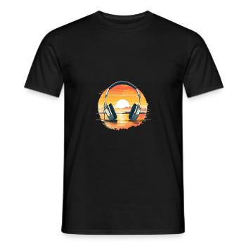 VINTAGE RAVE TECHNO DESIGN - Männer T-Shirt - Schwarz - Vorne - AI Model Male 178 light (178cm)