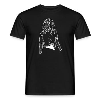 Beautiful girl - Men's T-Shirt - black - Front - AI Model Male 178 light (178cm)