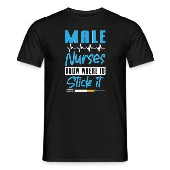 Wissen, wo es hingehört Krankenpfleger - Männer T-Shirt - Schwarz - Vorne - AI Model Male 178 light (178cm)