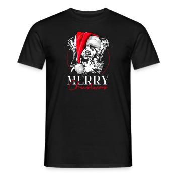Père Noël chinois chien à crête joyeux Noël chiens - T-shirt homme - noir - Devant - AI Model Male 178 light (178cm)