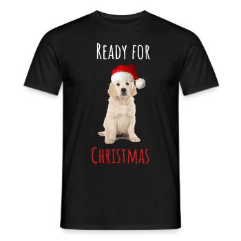 Ready for Christmas Puppy - Männer T-Shirt - Schwarz - Vorne - AI Model Male 178 light (178cm)