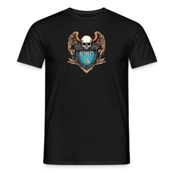Biker Respect 1 Percent Motorcycle MC - Männer T-Shirt - Schwarz - Vorne - AI Model Male 178 light (178cm)