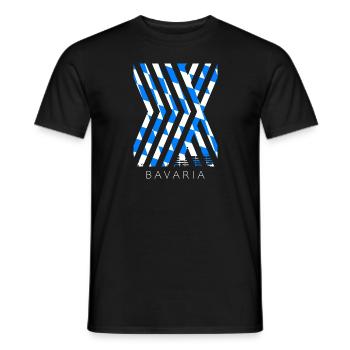 Drapeau de Bavière utilisé Look drapeau bavarois Vintage - T-shirt homme - noir - Devant - AI Model Male 178 light (178cm)