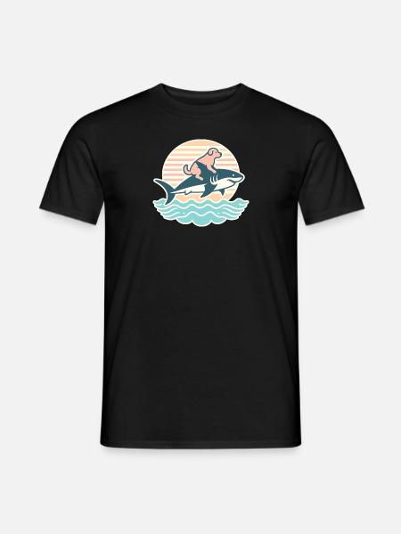 Schnauze trifft Flosse: Das ultimative Meer Duo! - Männer T-Shirt - Schwarz