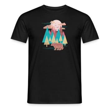 Landscape (bear) - Men's T-Shirt - black - Front - AI Model Male 178 light (178cm)