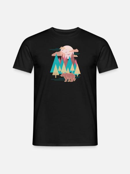 Landschaft (Bär) - Männer T-Shirt - Schwarz