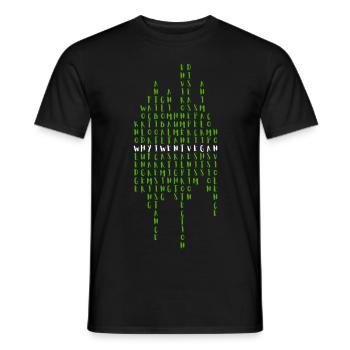 Why I went VEGAN 1a - Men's T-Shirt - black - Front - AI Model Male 178 light (178cm)