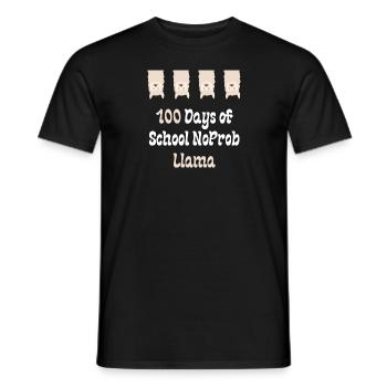 100 Tage Schule NoProb Lama - Männer T-Shirt - Schwarz - Vorne - AI Model Male 178 light (178cm)