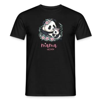 Mama est 2024 I Panda Bear Mum I First Time Mom - Männer T-Shirt - Schwarz - Vorne - AI Model Male 178 light (178cm)