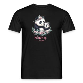 Mama est 2024 I Panda Bear Mum I First Time Mom - Männer T-Shirt - Schwarz - Vorne - AI Model Male 178 light (178cm)