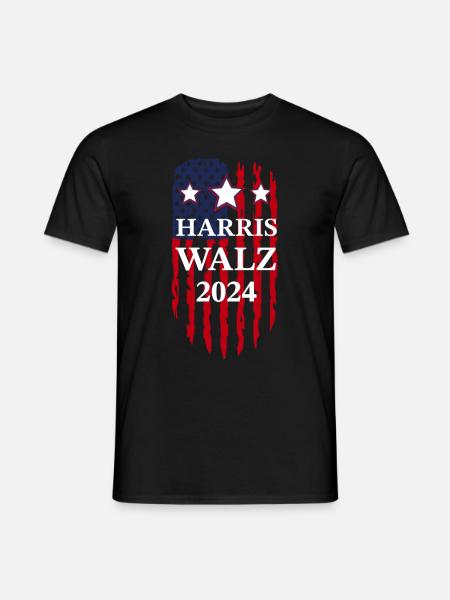 Harris Walz 2024 Election Kamala Harris Tim Walz W - Männer T-Shirt - Schwarz