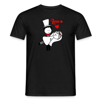 Couple marié - T-shirt homme - noir - Devant - AI Model Male 178 light (178cm)