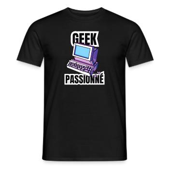 geek passionné - T-shirt homme - noir - Devant - AI Model Male 178 light (178cm)