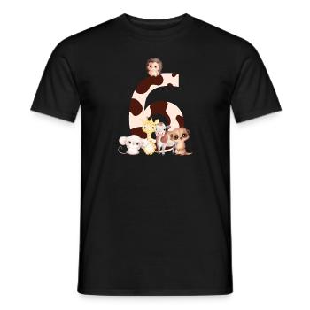 6th Anniversary - Sixth Anniversary Animals - Men's T-Shirt - black - Front - AI Model Male 178 light (178cm)