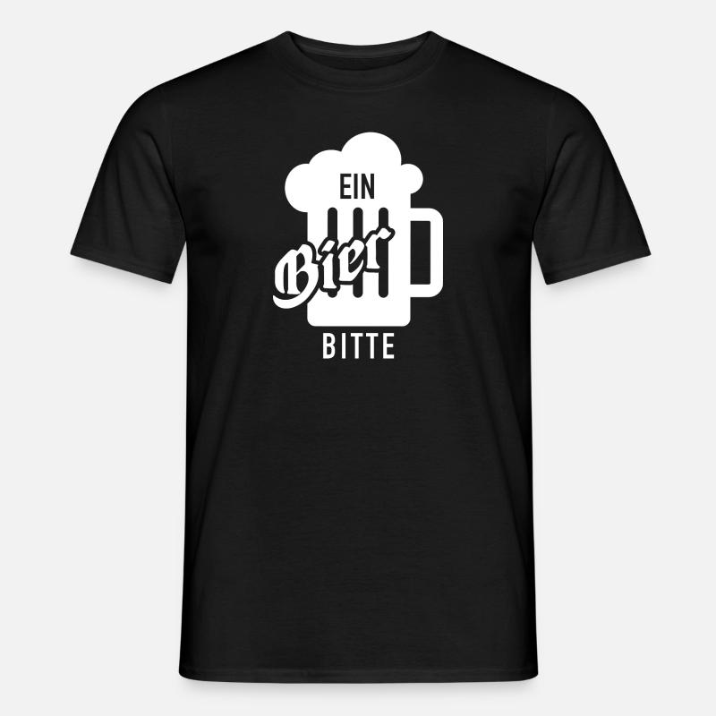 ein bier bitte white - Männer T-Shirt - Schwarz