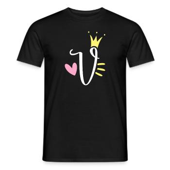 Letter V Initial Letter Crown - Men's T-Shirt - black - Front - AI Model Male 178 light (178cm)