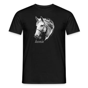 Pferd - Männer T-Shirt - Schwarz - Vorne - AI Model Male 178 light (178cm)