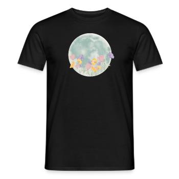 Blumiger Mond - Männer T-Shirt - Schwarz - Vorne - AI Model Male 178 light (178cm)