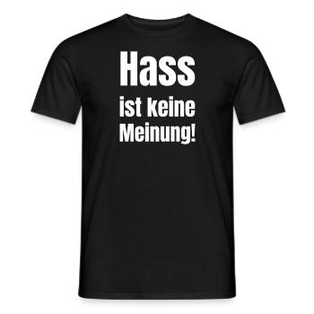 Hate has no opinion! - Men's T-Shirt - black - Front - AI Model Male 178 light (178cm)