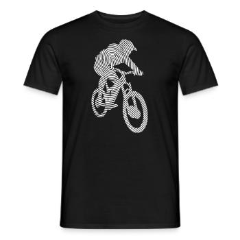 Mountain Bike Downhill Fingerprint Mountain Bike - Men's T-Shirt - black - Front - AI Model Male 178 light (178cm)