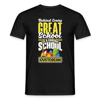 School Custodian Janitor Behind Every Great School - Men's T-Shirt - black - Front - AI Model Male 178 light (178cm)