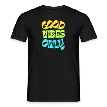 Good Vibes Only - Männer T-Shirt - Schwarz - Vorne - AI Model Male 178 light (178cm)