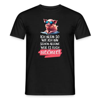 Ich bleib so wie ich bin Spruch-Witziges Statement - Männer T-Shirt - Schwarz - Vorne - AI Model Male 178 light (178cm)