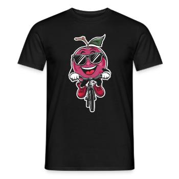 Pflaume Radfahren auf Fahrrad-Geschenk - Männer T-Shirt - Schwarz - Vorne - AI Model Male 178 light (178cm)