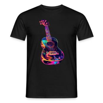 Ukulélé - T-shirt homme - noir - Devant - AI Model Male 178 light (178cm)