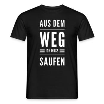 Aus Dem Weg Ich Muss Saufen - Männer T-Shirt - Schwarz - Vorne - AI Model Male 178 light (178cm)