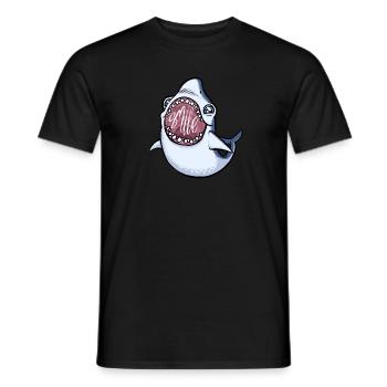 Smiley-Hai - Männer T-Shirt - Schwarz - Vorne - AI Model Male 178 light (178cm)