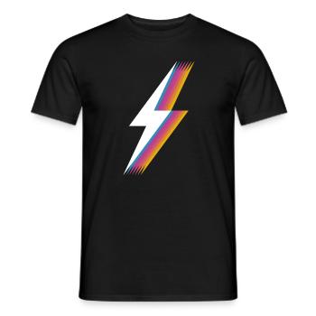 Retrocolor 80s Flash - Éclair - T-shirt homme - noir - Devant - AI Model Male 178 light (178cm)