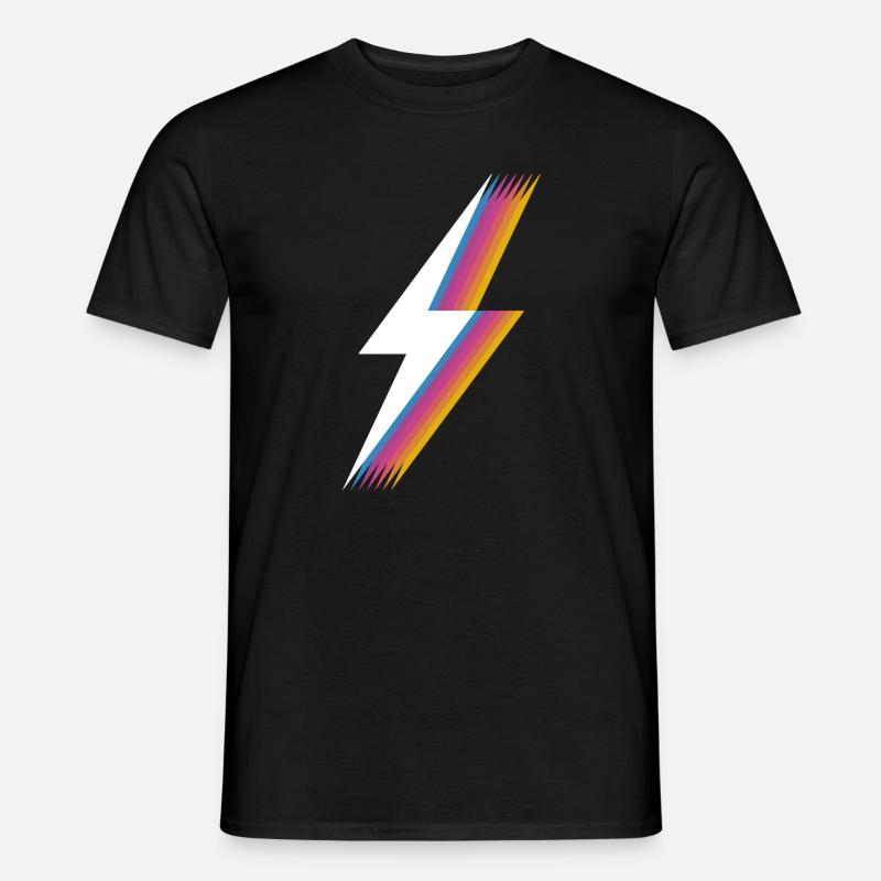 Retrocolor 80s Blitz - Lightning Bolt - Männer T-Shirt - Schwarz