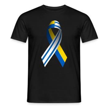 Israël Ukraine Signe de paix - T-shirt homme - noir - Devant - AI Model Male 178 light (178cm)
