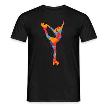 patins à roulettes patins à roulettes colorés filles patin à roulettes - T-shirt homme - noir - Devant - AI Model Male 178 light (178cm)