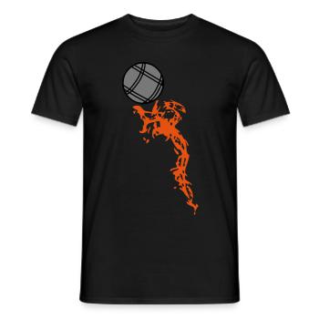 petanque ball flame Fire1 - Men's T-Shirt - black - Front - AI Model Male 178 light (178cm)