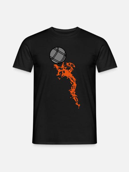 petanque ball flame Fire1 - Men's T-Shirt - black