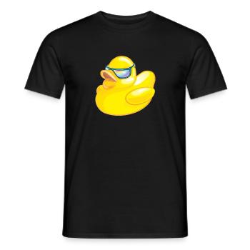 Canard en caoutchouc jaune froid - T-shirt homme - noir - Devant - AI Model Male 178 light (178cm)