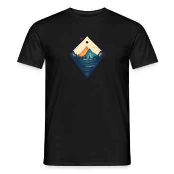 Team Camping : Aventure minimaliste - T-shirt homme - noir - Devant - AI Model Male 178 light (178cm)