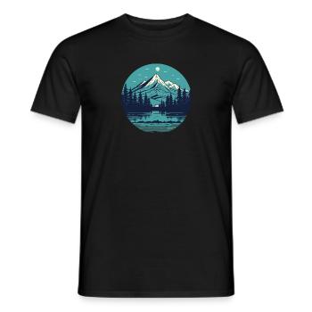 Silent Mountains : une nature minimaliste - T-shirt homme - noir - Devant - AI Model Male 178 light (178cm)