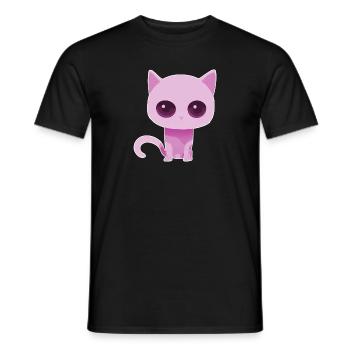 kleine Pinke Katze - Männer T-Shirt - Schwarz - Vorne - AI Model Male 178 light (178cm)